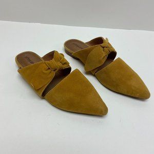 Jeffrey Campbell Womens Charlin Yellow Suede Pointed Toe Mule Flats Size 7.5